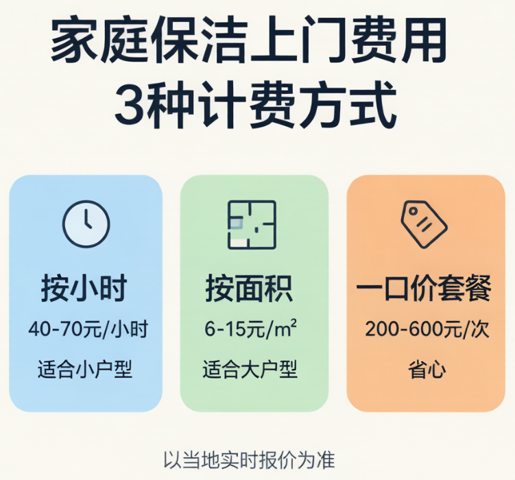 家庭保洁上门费用三种计费方式对比图